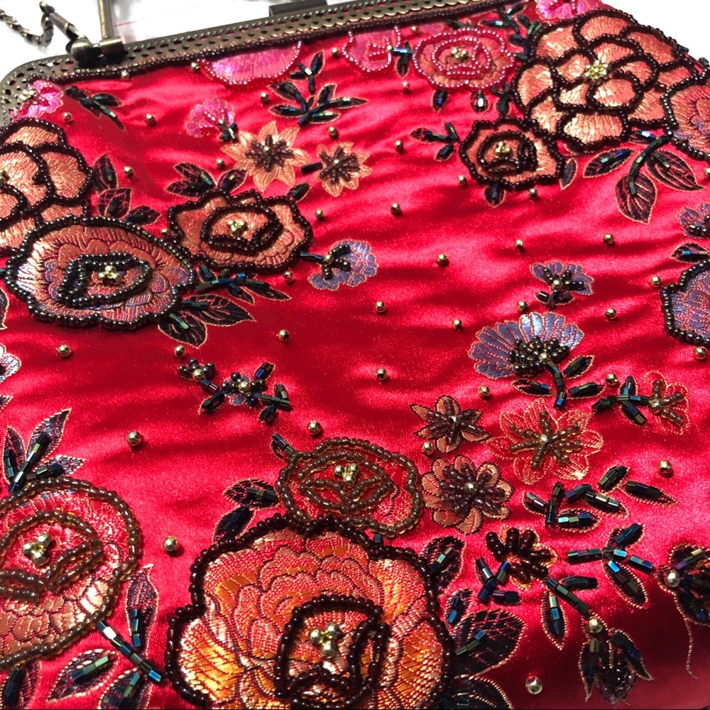 🌻SOLD🌻 Vintage // red beaded purse with detachab - Picture 7 of 8